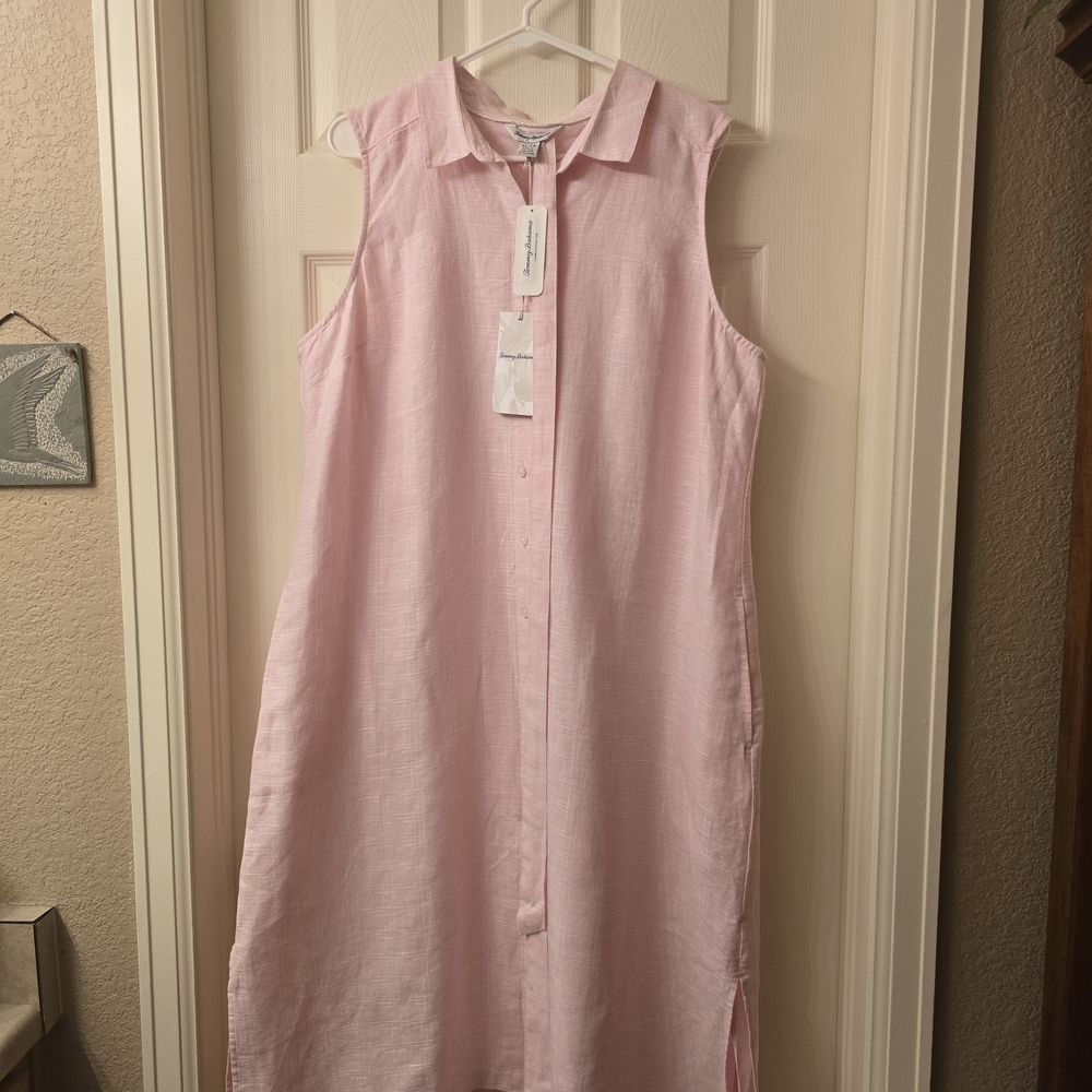 NWT Tommy Bahama Light Pink Linen Dress Size XL - Picture 4 of 12